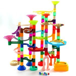 Marbolox Marble Run, 150 Pcs Pipeline Toy Set, Marble Run Toy Set for Kids, 24 M